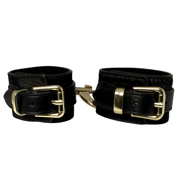 Pony Leather Wrist Cuffs Black