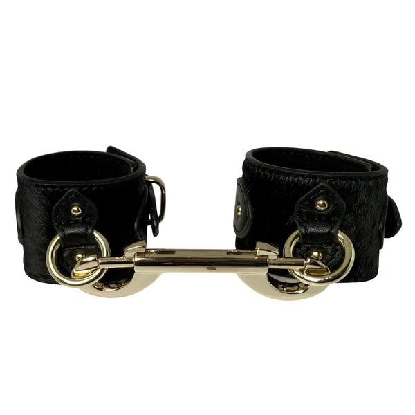 Pony Leather Wrist Cuffs Black