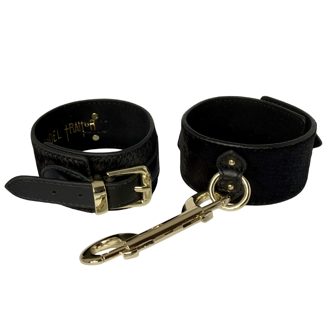 Pony Leather Ankle Cuffs Black