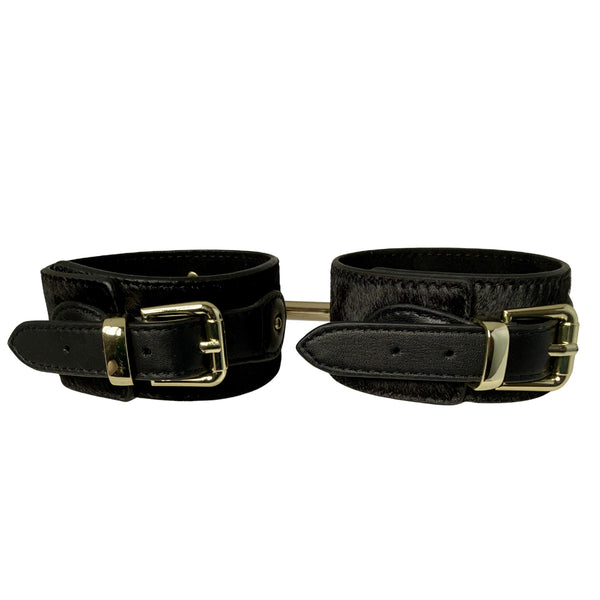 Pony Leather Ankle Cuffs Black