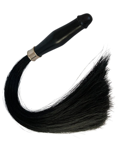 Satyr Equus Horsehair Whip Jet Black