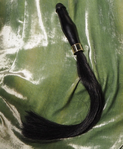 Satyr Equus Horsehair Whip Jet Black